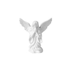 an angel figurine is shown against a white background