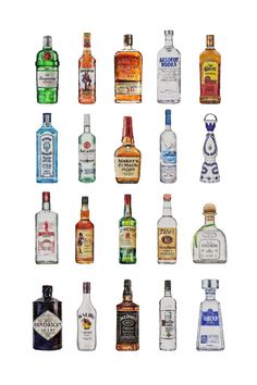 an image of many different bottles of alcohol