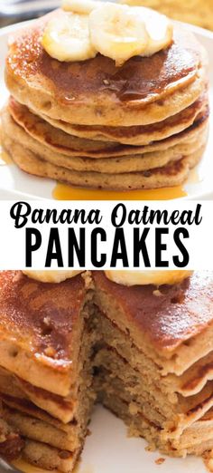 banana oatmeal pancakes Ripe Banana Recipes Healthy Breakfast, Healthy Banana Breakfast, Ripe Banana Recipes Healthy, Easiest Breakfast, Oatmeal Pancakes Healthy, Easy Pancakes, Oatmeal Pancakes Recipe, Oat Breakfast