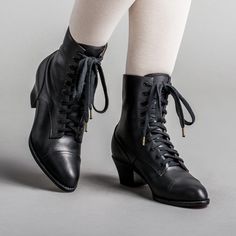 American Duchess: PRE-ORDER Paris Women's Boots (Black) Edwardian Shoes, American Duchess, Popular Boots, Dr Shoes, Cuban Heels, Paris Woman, Black Boots Women, Wide Boots, Historical Clothing