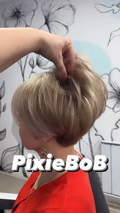 Back Stacked Bob Haircut, Short Bob Pixie Haircut, Women’s Stacked Haircut, Short Stacked Hair Undercut, How To Add Body To Flat Hair, Short Hair Tucked Behind Ear Hairstyles, Wedge Haircuts Stacked, Stacked Bob Haircut With Bangs