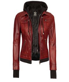 Maroon Bomber Leather Jacket With Removable Hood For Women







Elevate your style with our Maroon Bomber Leather Jacket for Women, complete with a removable hood. This jacket effortlessly combines classic bomber design with a contemporary twist. Crafted from 100% real lambskin leather, it showcases a rich maroon hue that adds a pop of color to your outfit. The removable hood offers versatility, allowing you to switch up your look based on the occasion. Stay fashion-forward and cozy with this Red And Black Biker Jacket, Maroon Leather Jacket, Comfy Jackets, Motorcycle Jacket Women, Leather Jacket With Hood, Maroon Leather, Exude Confidence, Lambskin Leather Jacket, Jacket With Hood