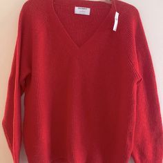 New With Tag Old Navy Sweater Red Color 53 % Cotton 23 Inch From Shoulder To Hem Lightweight And Soft Classic Red V-neck Sweater For Fall, Red V-neck Sweater For Spring, Trendy Red V-neck Sweater, Red V-neck Sweater For Fall, Crossover Sweater, Lambswool Sweater, Summer Sweaters, Navy Sweater, Drop Shoulder Sweaters