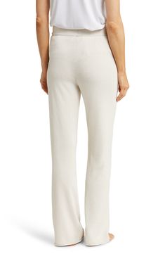 Wrap yourself up in luxurious warmth with these wide-leg pants knit from CozyChic, a machine-washable microfiber yarn that won't ever shrink or pill. 30" inseam; 20" leg opening; 12" front rise; 16" back rise (size Medium) 71% nylon, 29% viscose Machine wash, tumble dry Imported Chic Comfort Stretch Pants For Loungewear, Elegant Knit Pants For Loungewear, Comfortable Knit Bottoms In Solid Color, Chic Loungewear Bottoms With Straight Hem, Comfortable Knit Bottoms With Elastic Waistband, Wide Leg Bottoms With Soft Texture, Wide Leg Sweatpants With Soft Texture, Soft Texture Wide Leg Bottoms, Comfortable Knit Loungewear Bottoms