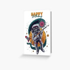 Get my art printed on awesome products. Support me at Redbubble #RBandME: https://www.redbubble.com/i/greeting-card/Happy-Birthday-Space-Aliens-by-RulesofContempt/167369427.5MT14?asc=u