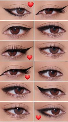 Types Of Eyeliner Style, Eyeliner Tricks For Beginners, Types Of Eyeliner, Eyeliner Types, Cat Eye Eyeliner, How To Do Eyeliner, Drugstore Makeup Tutorial