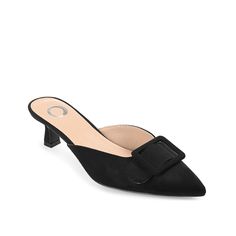 Journee Collection-Vianna Mule Revamp your dressy look with the Vianna mule from Journee Collection. Cute buckle detail on a pointed toe silhouette brings oodles of charm to this kitten heel mule. Chic Low Heel Mules For Evening, Chic Evening Mules With Low Heel, Chic Low Heel Mules For Office, Chic Mules For Workwear With Buckle Closure, Pointed Toe Mules With Buckle Closure For Office, Chic Pointed Toe Heels With Buckle Closure, Chic Heels With Buckle Closure And Pointed Toe, Office Mules With Buckle Closure And Pointed Toe, Chic Pointed Toe Mules With Buckle Closure