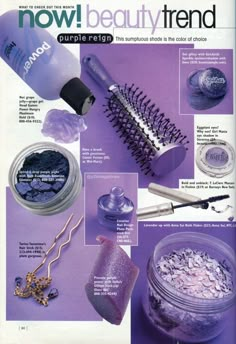 2000s Cosmetics, 90s Makeup Products, Y2k Magazine, 2000s Magazines, Vintage Makeup Ads, Purple Y2k, Makeup Magazine, 90s Stuff, Makeup Ads