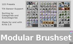 the modular brusheset for photoshopping and texturing is shown in this image