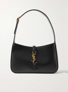 SAINT LAURENT Le 5 à 7 leather shoulder bag Saint Laurent Shoulder Bag, Simple Purses Casual, Ysl Purse Black, Saint Laurent Black Bag, Ysl Black Purse, Vintage Designer Shoulder Bags, Affordable Luxury Bags, Black Purse Designer, Black Bags Women