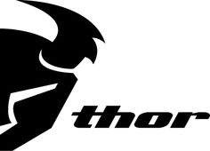 the thor logo is shown in black and white