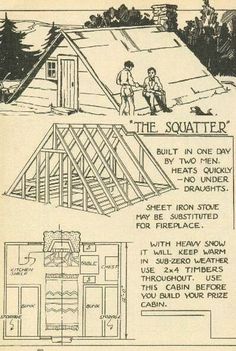 an old house with plans and instructions for the roof