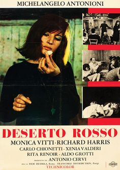 a movie poster for the film deserito rosso, starring in italian and english