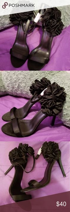 Shoes Qupid black satin whith beatifull flower on each side brand new size 9 Qupid Shoes Heels Qupid Shoes, Black Satin, Black Color, Satin, Women Shoes, Brand New, Heels