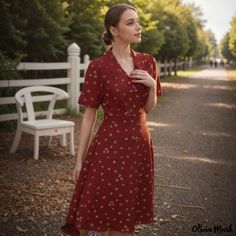 Olivia Mark - Vintage Chic Red Wrap Dress Red Wrap Dress, Polo Collar, Types Of Skirts, Floral Maxi, Olivia Mark, Vintage Chic, Floral Maxi Dress, Types Of Collars, A Line Skirt