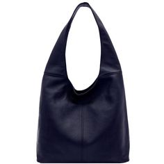 Navy Soft Pebbled Leather Hobo Bag - Brix + Bailey Hobo Shoulder Bag, Silver Zipper, Leather Hobo Bag, Leather Hobo, Printed Leather, Leather Top, Hobo Bag, Cleaning Clothes, Handbag Accessories