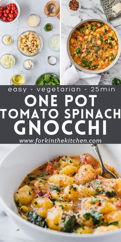 one pot tomato and spinach gnocchini soup