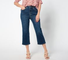 When jeans are too hot and shorts are (let's be honest) too short, these Joni Cool Embrace® denim capris are just right.  Not only are they fashioned with the high-rise waist you love (one trend we can all get behind!), but that capri length is fabulous when paired with anything from wedges to flip flops to sneaks. Plus, you'll adore how phenomenal your figure looks with some help from the Lift Tuck® technology. And how about the COOLMAX® technology that wicks away moisture and allow Dark Wash Stretch Cropped Jeans For Summer, Stretch Dark Wash Cropped Jeans For Summer, Summer Stretch Cropped Jeans In Dark Wash, Spring Medium Wash Mid-rise Capris, Dark Wash Mid-rise Cropped Jeans For Summer, Summer Capri Length Denim Blue Jeans, Spring Medium Wash Cropped Capri Jeans, Summer Medium Wash Cropped Leg Capris, Medium Wash Capri Bottoms For Summer