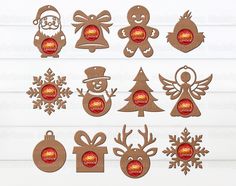 paper cutouts with christmas decorations on them