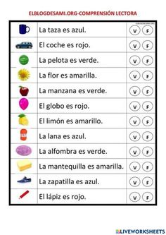 the spanish words are arranged in different ways