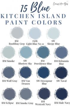 the blue kitchen island paint colors are all in different shades, and each color is unique