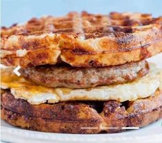 two waffles stacked on top of each other