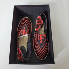 Maje Faria Espadrilles Canvas Flat Red And Black Size 39 Approximately A Size 7 1/2 To 8. New With Tags. Comes With The Box. Excellent Condition. There Is A Small Spot On Left Shoe See Pics Red Espadrilles For Vacation, Red Flat Heel Espadrilles For Vacation, Red Espadrilles With Woven Sole For Beach, Red Espadrilles With Woven Sole For Vacation, Red Flat Espadrilles For The Beach, Red Flat Espadrilles For Beach, Red Espadrilles With Rubber Sole For Spring, Red Flat Espadrilles For Summer, Casual Red Closed Toe Espadrilles