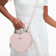 kate spade | Bags | Nwt Kate Spade Love Shack Heart Crossbody Purse Leather Chalk Pink Light 329 | Poshmark New York Love, Heart Purse, Bright Lighting, Kate Spade Crossbody Purse, Kate Spade Outlet, Crossover Bags, Pink Crossbody Bag, Trendy Handbags, Kate Spade Wallet