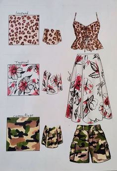 a paper doll is shown with clothes and accessories for it's fashion design process