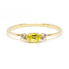 Yellow Sapphire Ring – POPPY FINCH U.S. Sapphire Ring Simple, Yellow Sapphire Ring, Yellow Sapphire Rings, Sapphire Diamond Ring, Precious Gems, Recycled Gold, Yellow Sapphire, White Sapphire, Sapphire Diamond