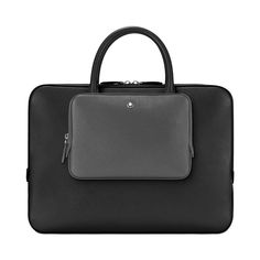 Slim and stylish, this Montblanc document case lends a sophisticated note to business ensembles..15-7/10'W x 11-2/5'H x 1-9/10'D (width is measured across the bottom of bag).Padded main compartment for laptop.Zip pocket, 2 open pockets, 2 writing instrument pockets.Adjustable, detachable shoulder strap.Zip closure.Satellite system to attach the bag to a trolley.Leather.Made in Italy Designer Saffiano Leather Briefcase For Formal Use, Designer Saffiano Leather Briefcase, Modern Saffiano Leather Rectangular Briefcase, Classic Formal Briefcase With Laptop Sleeve, Luxury Briefcase With Luggage Sleeve For Formal Use, Classic Laptop Bag With Sleeve For Formal Use, Classic Formal Laptop Bag With Sleeve, Luxury Laptop Bag For Formal Occasions, Elegant Formal Laptop Bag With Sleeve