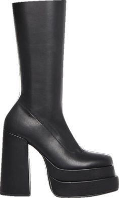 Luxury Black Fitted Platform Boots, Luxury Fitted Black Platform Boots, Black Synthetic Platform Knee-high Boots, Black Leather Platform Boots With 4-inch Heel, Black Ankle-high Platform Boots With Sculpted Heel, Platform Boots Women, Vegan Leather Boots, Steve Madden Store, Black Platform Boots