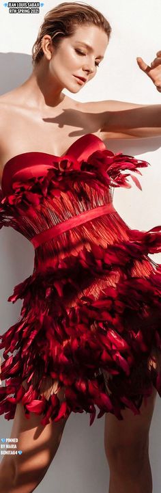 Lady Bird, Red Hot, Lady In Red, Flapper Dress, Feathers