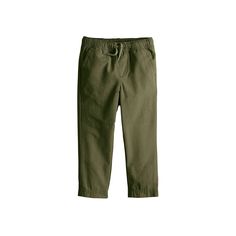 Give your kid a look they'll love with these Baby & Toddler Boy Jumping Beans Chino Pants.Give your kid a look they'll love with these Baby & Toddler Boy Jumping Beans Chino Pants. Click on the BABY PRODUCTS & CLOTHES GUIDE to find everything you need to keep your baby healthy and happy!FEATURES Functional drawstring elastic waistband Faux-fly 2 front pockets Slim fitFABRIC & CARE Cotton, nylon Machine wash ImportedRESPONSIBLE Supports more sustainable cotton farming Size: 4T. Color: Olive. Gend Clothes Guide, Kid A, Cotton Farming, Jumping Beans, Chino Pants, Size 4t, Baby Products, Toddler Sizes, Bottom Clothes