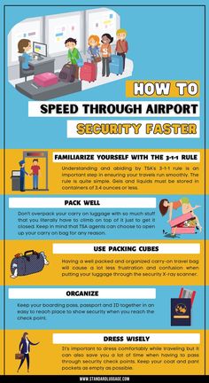 an info sheet describing how to get through airport security faster and avoid the most traffic