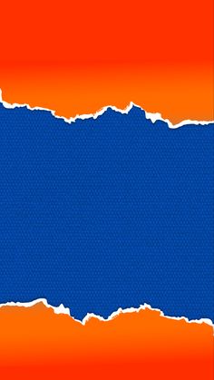 an orange and blue torn piece of paper