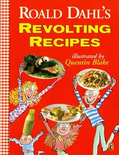 an old children's book cover with cartoon characters eating food and talking to each other