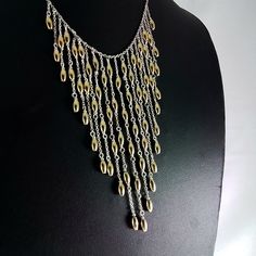 Vintage Napier Goldtone Chain Fringe Necklaces  18 inch adjustable necklace by Napier.  Stylish Fringe necklace in gold tone and silver tone. Necklace are in good shiney condition. Gold Fringe Necklace, Chain Fringe, Gold Fringe, Fringe Necklace, Adjustable Necklace, Gold And Silver, Pendant Necklaces, Favorite Jewelry, Jewelry Necklace Pendant