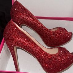 So, So Gorgeous And Remind Me Of Christian Louboutin Heals. The Crystals On These Heals Are Insane And Would Be Beyond Gorgeous With A Dress. Red Open Toe Heels For Evening, Red Closed Toe Sandals For Party, Red Pointed Toe Glamorous Sandals, Glamorous Red Pointed Toe Sandals, Red Glamorous Formal Sandals, Glamorous Red Formal Sandals, Red Closed Toe Sandals For Night Out, Red Round Toe Heels For Party, Red Closed Toe Heels For Party