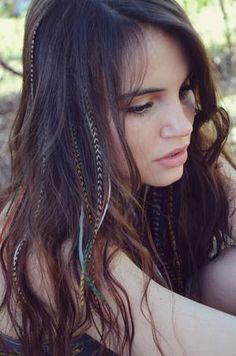 Hair Feather Extensions, Feather For Hair, Feathers Hair Extensions, Feather Hair Extensions Boho, Feather In Hair Extensions, Feather Extensions Hair Brunette, Feathers Hairstyles Braid, Hair With Feather Extensions, Feathers In Hair Aesthetic