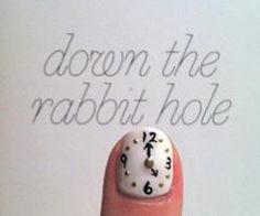 Clock Nails Alice In Wonderland Nails, Do It Yourself Nails, Down The Rabbit Hole, The Rabbit Hole, Cool Nail Designs