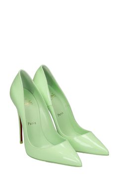 So kate Pumps in green leather, pointed toe, 130 mm heel, leather sole, Made in Italy Green Louboutin Heels, Louboutin So Kate, Kurt Geiger Heels, Christian Louboutin So Kate, Margiela Shoes, Green Heels, So Kate, Louboutin Heels, Alessandra Rich