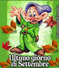 an image of a cartoon character with leaves in the background and text that reads, ulino giorno di setembre