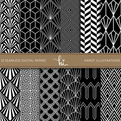 art deco digital paper pack 12