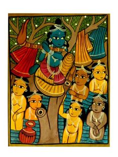 Kalighat Paintings, Gond Painting, Fabric Paint Diy, Indian Handicrafts, Indonesian Art