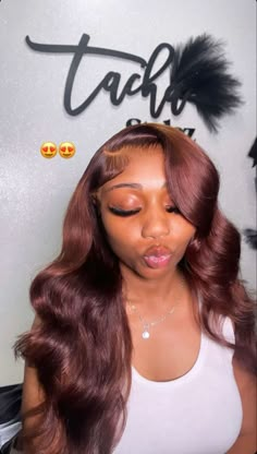 Colored Wigs For Black Women Dark Skin, Colored Wigs On Dark Skin, Wig Colors Black Women, Curly Hair Sew In, Lace Fronts, Wig Colors, Protective Hairstyles Braids