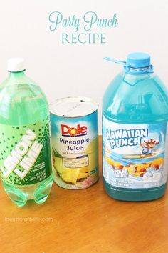 the ingredients to make pineapple punch are shown