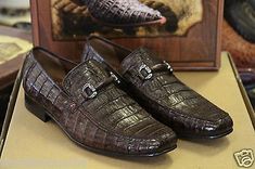 LOS ALTOS GENUINE BROWN CROCODILE LOAFER DRESS SHOE (D) WIDTH | eBay Formal Fitted Loafers With Crocodile Pattern, Brown Crocodile Pattern Loafers For Semi-formal Occasions, Formal Brown Crocodile Pattern Moccasins, Brown Crocodile Pattern Loafers For Formal Occasions, Formal Crocodile Pattern Slip-on Moccasins, Crocodile Shoes, Grown Man, Dress Shoe, Loafers Men