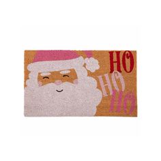 a door mat with a santa clause on it and the words ho ho hoo