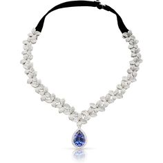 Pasquale Bruni  - Garden Goddess Necklace in 18k White Gold with White Diamonds, Tanzanite and Velvet Strap Luxury Tanzanite Necklaces For Women, Goddess Garden, Garden Goddess, Gold Goddess, Pasquale Bruni, Goddess Necklace, Gold Rings Fashion, Jewelry Appraisal, Gold Jewelry Necklace